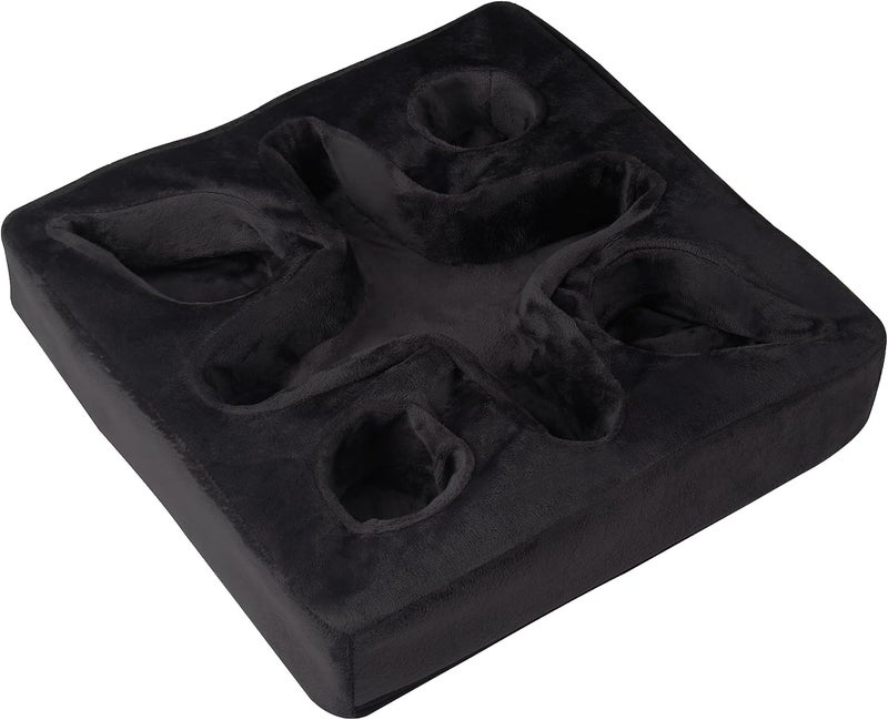 Xchouxer Couch and Bed Cup Holder Pillow, Sofa Refreshment Tray for Drinks/Remote Control/Snacks Holder (Black) - Image 2